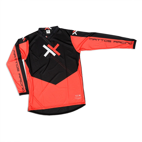 Camisa Motocross Cross Trilha Cinza Atomic Mattos Vermelha