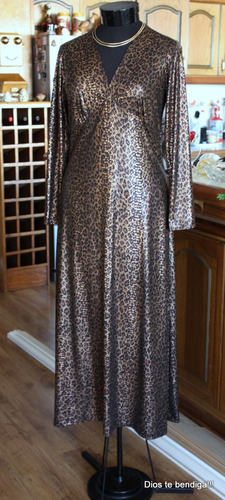 Vestido Animal Print De Noche Talla M