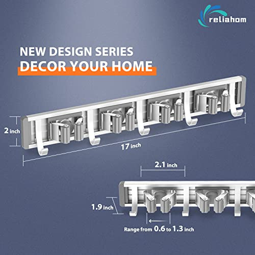 Soporte Para Escobas Y Fregona Montaje En Pared Con 4 Estant