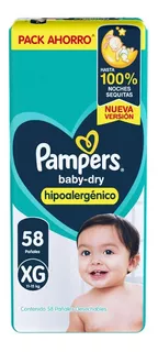 Pañales Pampers Baby Dry Xg X 58 U