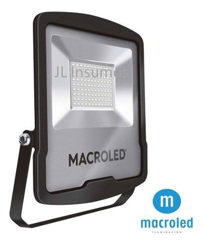 Reflector LED Macroled FLS-100 100W con luz blanco frío y carcasa negro 220V