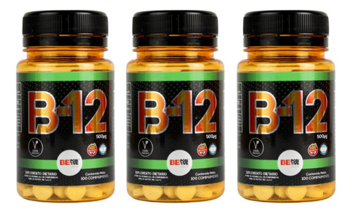 Vitamina B 12 100 Tabletas 500 Mcg Apto Vegano X 3 Uni