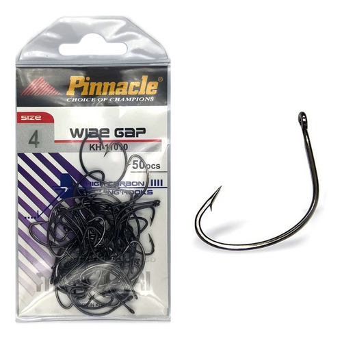 Anzol  Wide Gap  Pinnacle  Pesca Nº 4  - 50 Peças