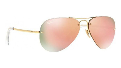 Óculos Ray-ban Rb3449 001/2y 59 Aviador Rosa Médio