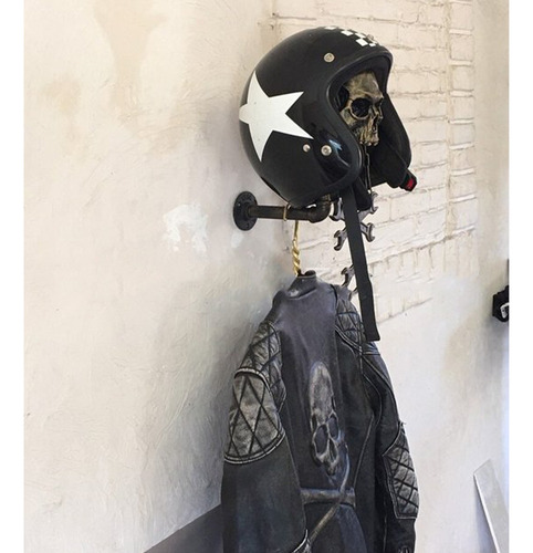 Soporte De Calavera For Montaje En Pared For Casco De Moto