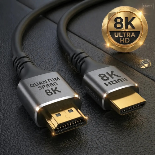 Cabo Hdmi 2.1 8k Gold Ultra Hd Compatível Com Ps5 Xbox Series X/s 3 Metros Ezsias Armarinhos