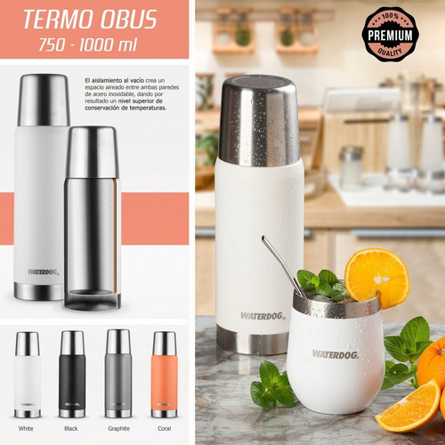 Termo Waterdog Obus OBUS de acero inoxidable 1L blackobus