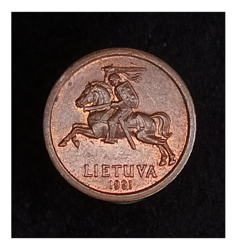 Lituania 10 Centu 1991 Exc Km 88 Caballero