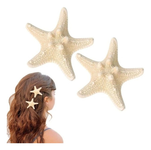 Dúo De Pinzas Para Cabello, Estrella De Mar, Sirena