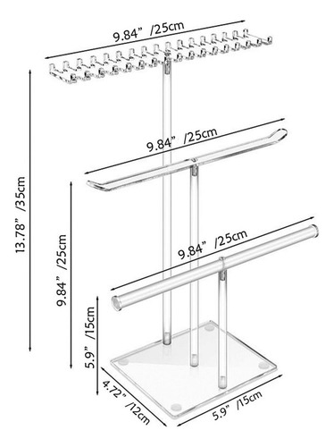 Soporte Organizador De Joyas Con Forma De T, Soporte Para