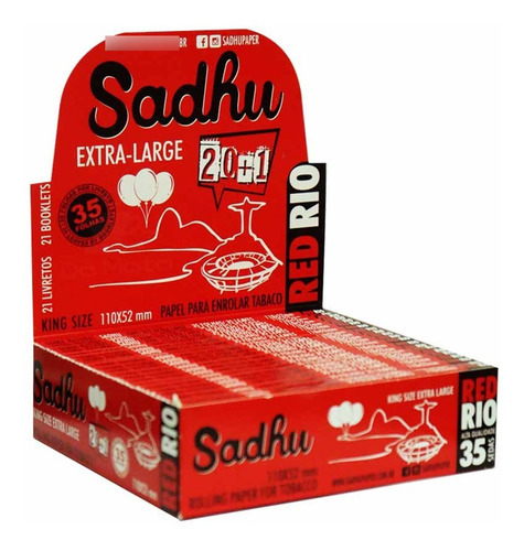 Caixa De Seda Sadhu Red Rio King Size Extra Large 