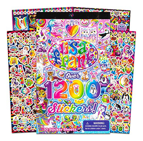 Lisa Frank 1200 Stickers Tablet Book 10 Pages Of S48jg