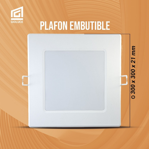 Pack X3 Panel Led Aplique Embutir 24w Fria Calida Cuadrado Estructura Cálido