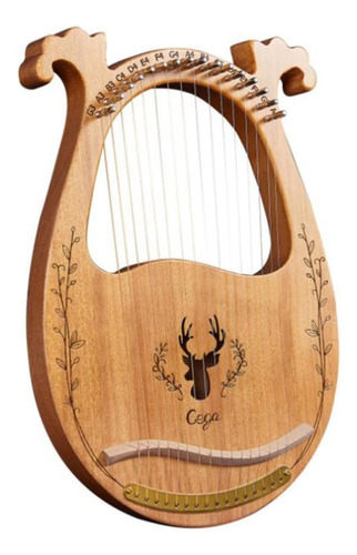 Arpa Cega Lyre, Violín Griego, Arpa De 16 Cuerdas, Caoba, Li