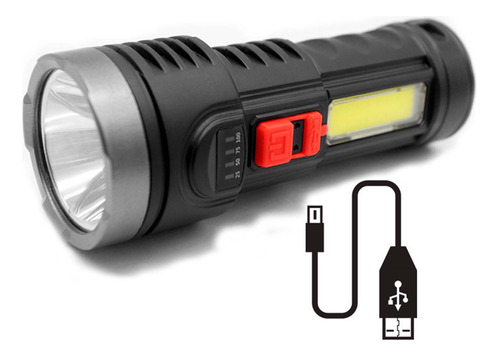 Linterna Led Para Fuerzas Especiales Con Carga Usb De Largo