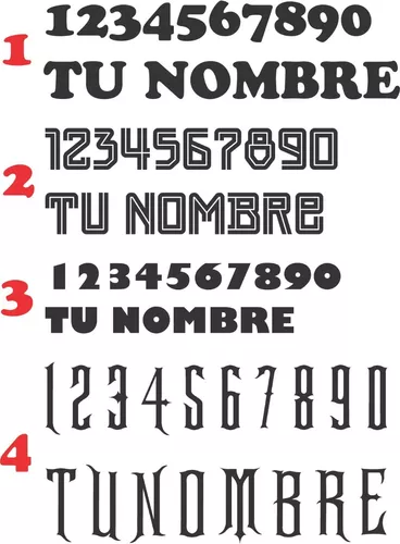 Números Y Nombre Para Camisetas/remeras Vinilo 25 Cm | TIENDA.ABBRU
