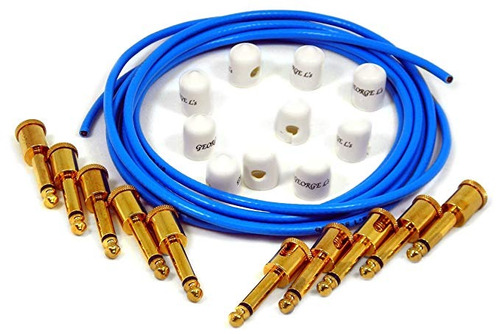 George L's Efectos Kit (cable Azul, Oro Derecho Tapones De A