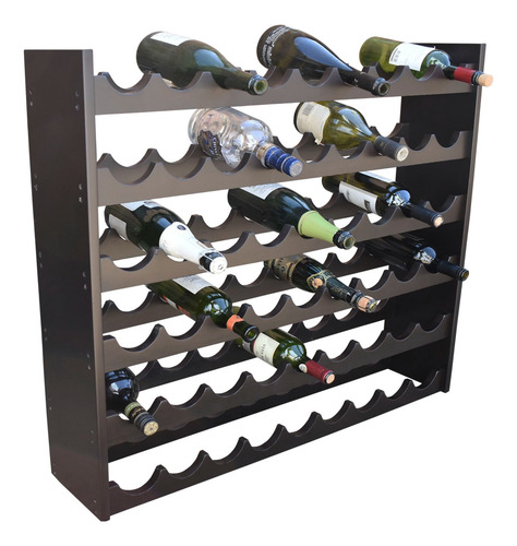 Cava Hogare Moderna Para Vino 54 Botellas 100% De Madera Chocolate