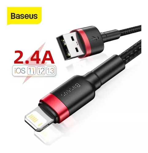 Baseus-Cable USB 2.4A de carga rápida para iPhone, Cable de