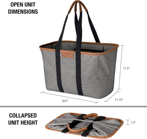 Bolsa De Compras Reutilizable Plegable Gris Jaspeado