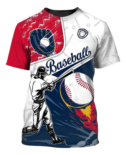 Lou Camisetas De Béisbol De Manga Corta Con Estampado 3d