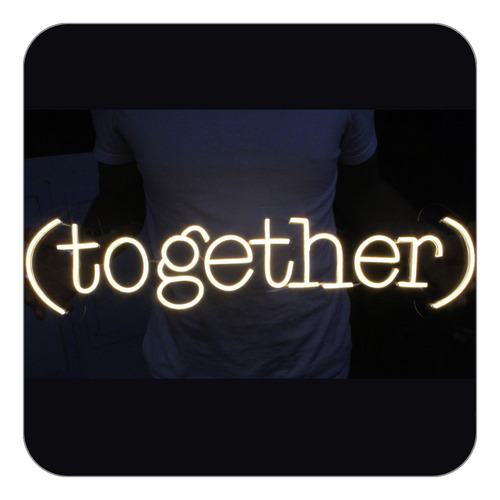Placa Luminoso Letreiro Led Neon Together 100x24 Personaliza