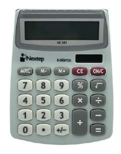 Calculadora Nextep Ne185 8 Dígitos Escritorio Batería S /v Color Gris