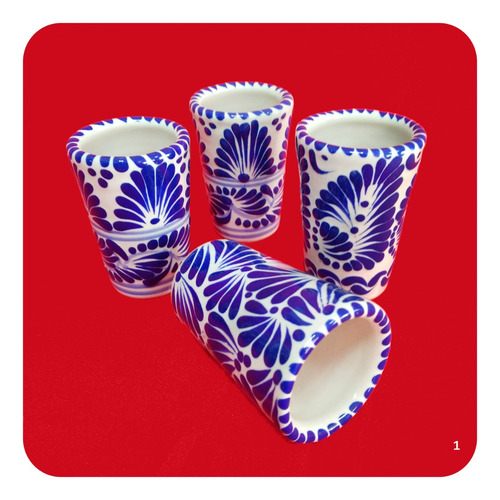 Imagen 10 de 10 de Set 30 Tequileros Shot Personalizados Talavera Poblana Tql