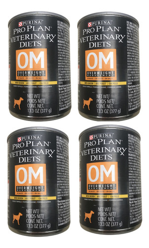 Paquete 4 Proplan Lata Overweight Management Om Perro 377 Gr