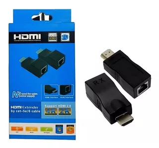 Extensor Hdmi Por Utp Cat6 1080p 4k Hasta 30 Metros