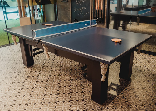 Mesa De Bilhar Com Tampo Ping Pong 2,20x1,18 Madeira Maciça