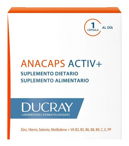 Anacaps Ducray Active+  Anticaída De Cabello En Cápsulas X30