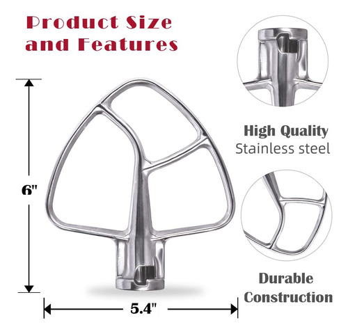 For Kitchenaid Ka Paleta Mezcladora De Acero Inoxidable