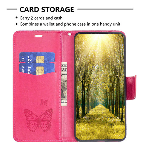 Para Samsung Galaxy A20/30/40 Funda Estilo Cartera Mariposa
