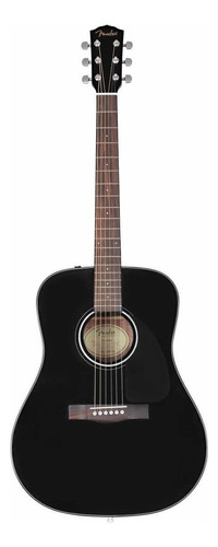 Guitarra acústica Fender Classic Design CD-60 DREAD V3 DS para diestros black poliuretano brillante
