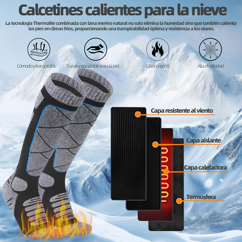 3pcs Calcetines De Esquí De Invierno Térmicos Hombre Y Mujer
