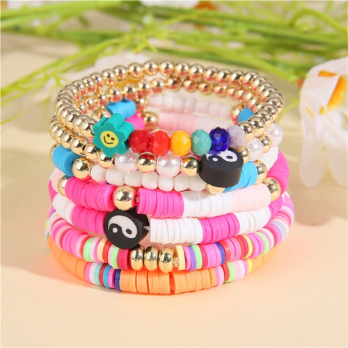 Juego De 8 Pulseras De Cerámica Blanda,a
