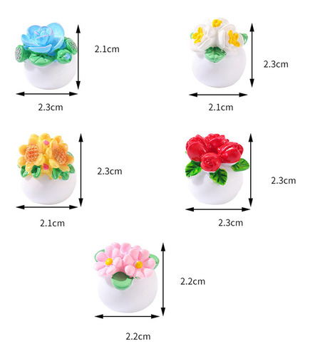 5x Mini Regalos De Cumpleaños De Flores En Macetas Para