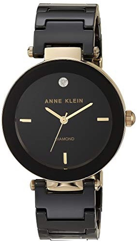 Reloj De Pulsera De Cerámica Negra Para Mujer Anne Klein Ak1