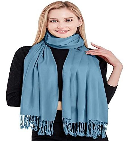 Chal Cj De Color Liso (nuevo), Azul Denim