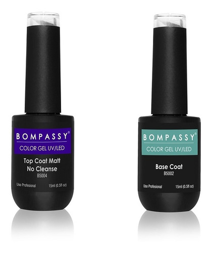 Base Y Top Matte Esmalte Semipermanente Bompassy Premium 