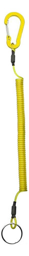 Cordón Enrollado Seguro Retráctil Con Mosquetón, Amarillo