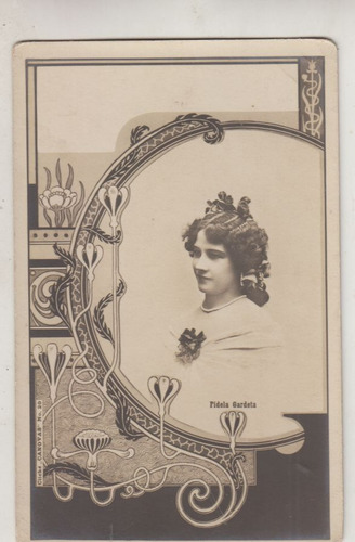 1903 Postal Art Nouveau Mezzosoprano Fidela Gardeta España