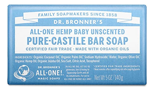 Barra Orgánica De Jabones Unidad Castile De Dr. Bronner -