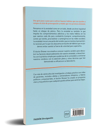 Imagen 2 de 2 de Libro Deshacer La Ansiedad - Judson Brewer - Paidós