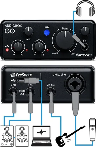 PreSonus AudioBox GO | Interface de áudio USB-C para