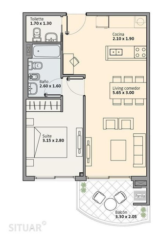 2 Ambientes En Caballito Con Parrilla Individual