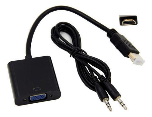 De Conversor Hd 1080p Hdmi A Vga + Cable De Audio De 3,5 Mm