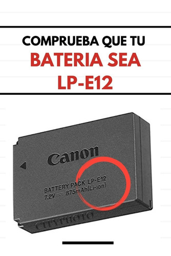 Cargador Cámara Canon Lp E12 M50/m200/sl1/sx70/100d/m2/x7