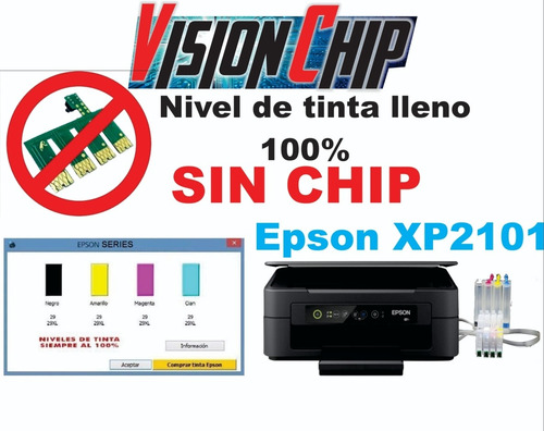 Activación Epson , Niveles De Tinta Siempre Llenos Xp2101